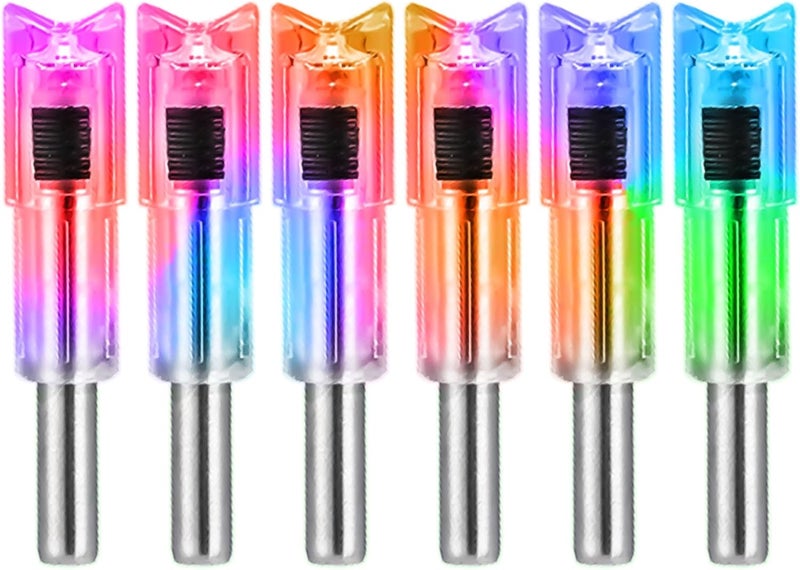 DEEPOWER Store Lighted Nocks for Crossbow Bolts 6-Pack Arrow Nocks for .300"/7.62mm Inside Diameter with ON/Off Switch Archery Nocks for Archery Hunting - Image 1